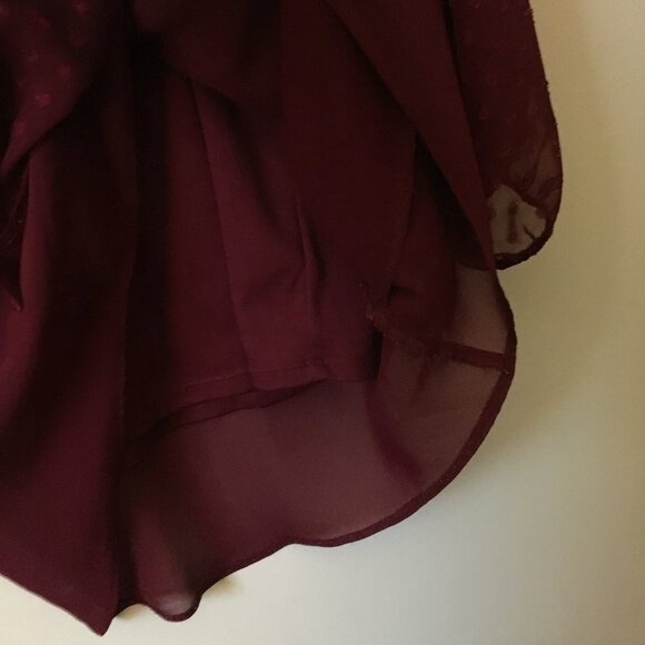 Merlot Multilayered Swiss Dot Blouse - Picture 6 of 16